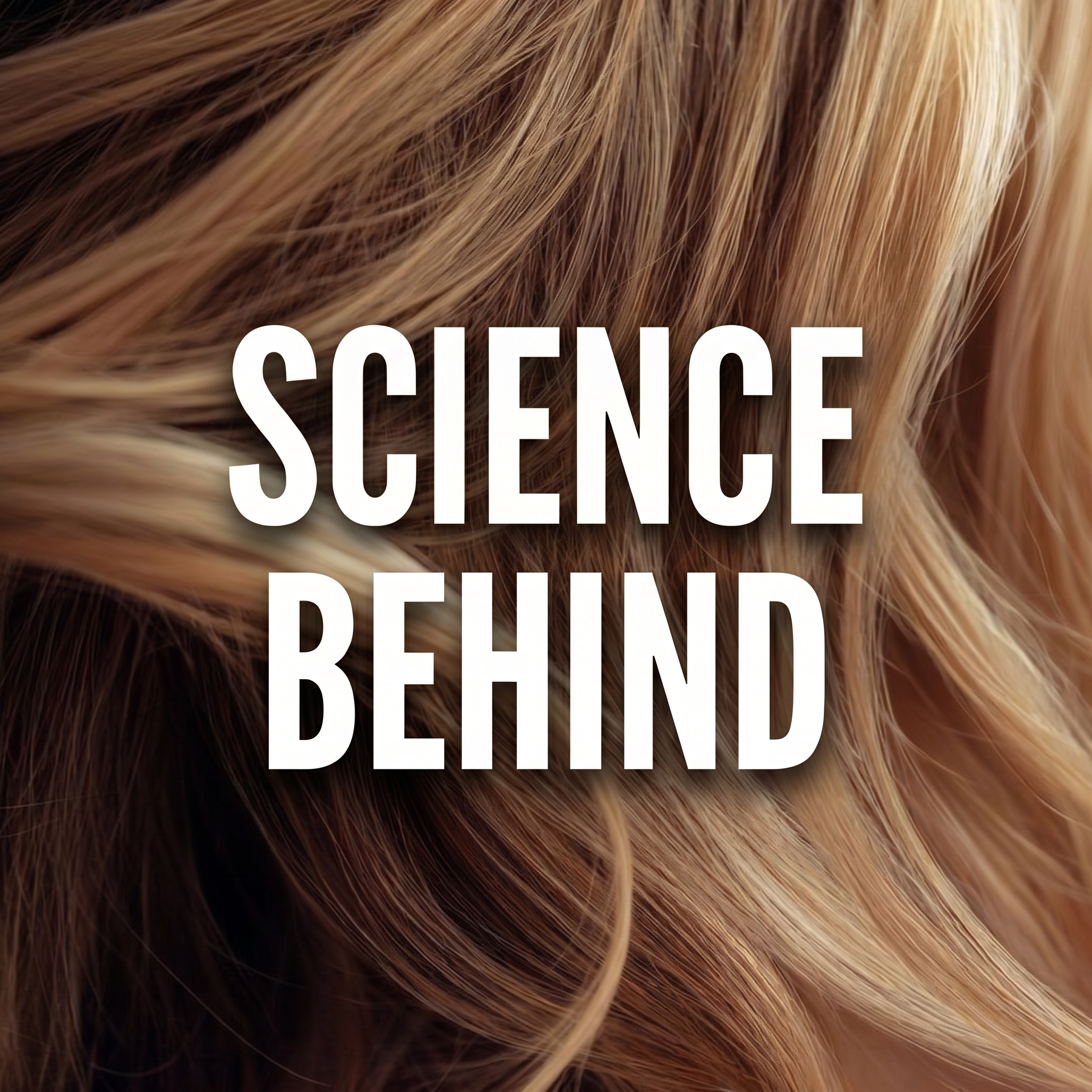 Close-up of brown and blonde hair strands for a hair styling science article