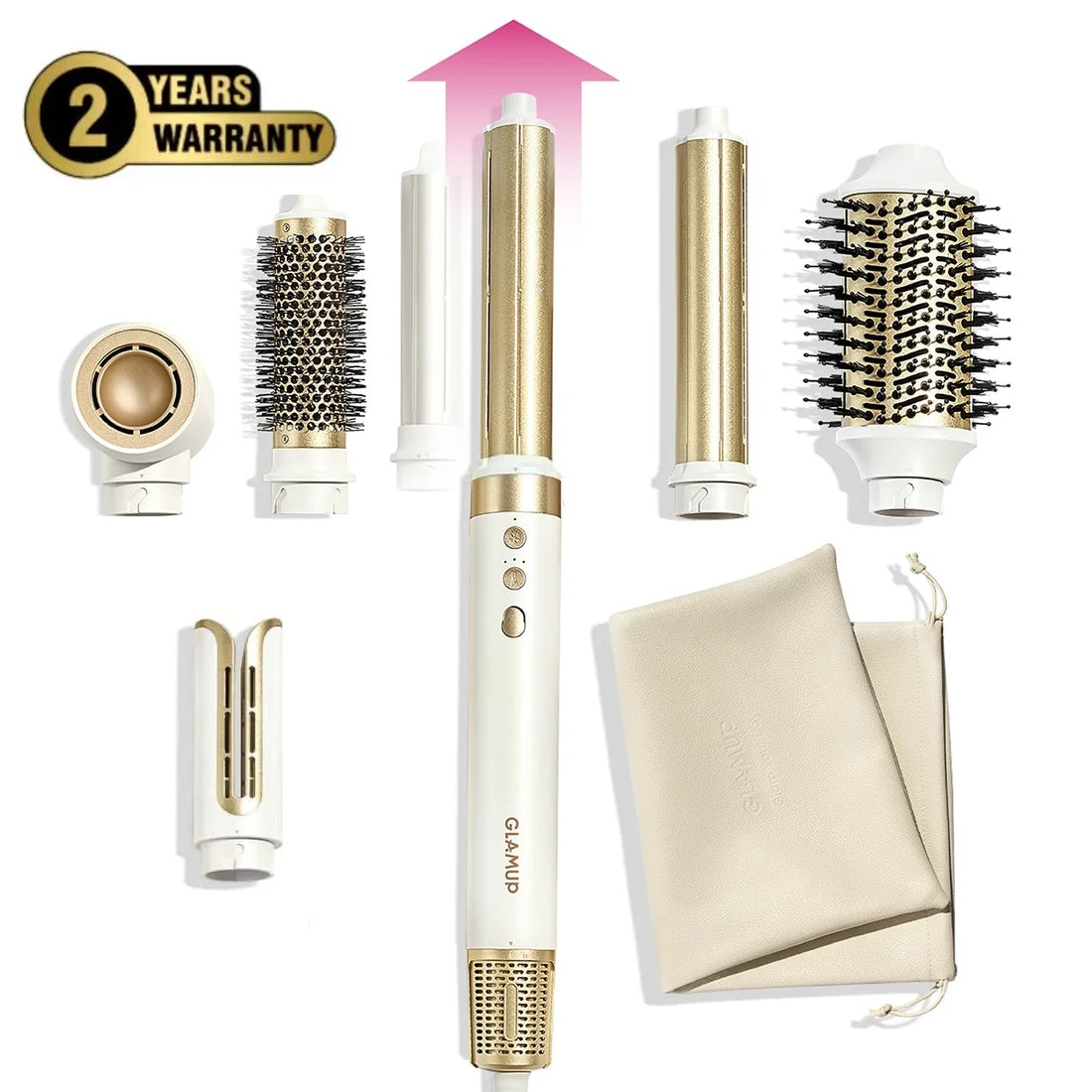 GLAMUP AirCurler 6-in-1 hot air styler with styling attachments