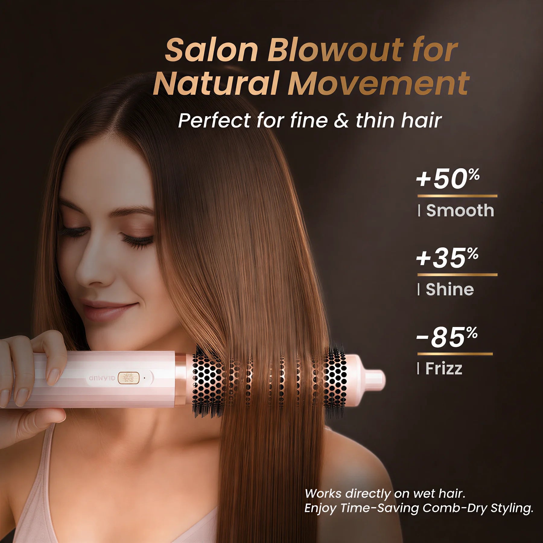 GLAMUP FusionPro™ 6-in-1  Wet-to-Styled Hair Styler - Local Voltage