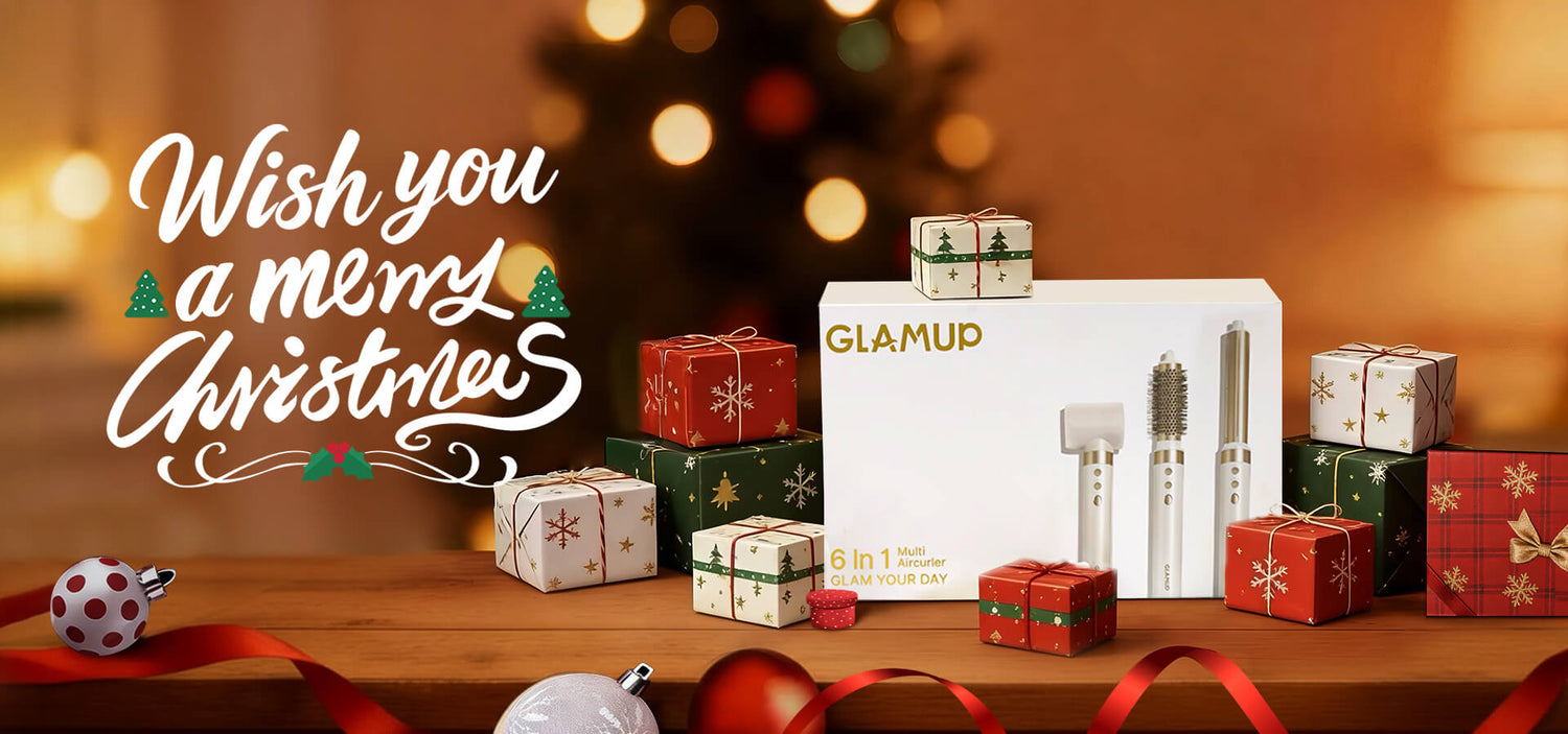 GLAMUP 6 in 1 hair styler with gifting packaging and wish you a merry Christmas