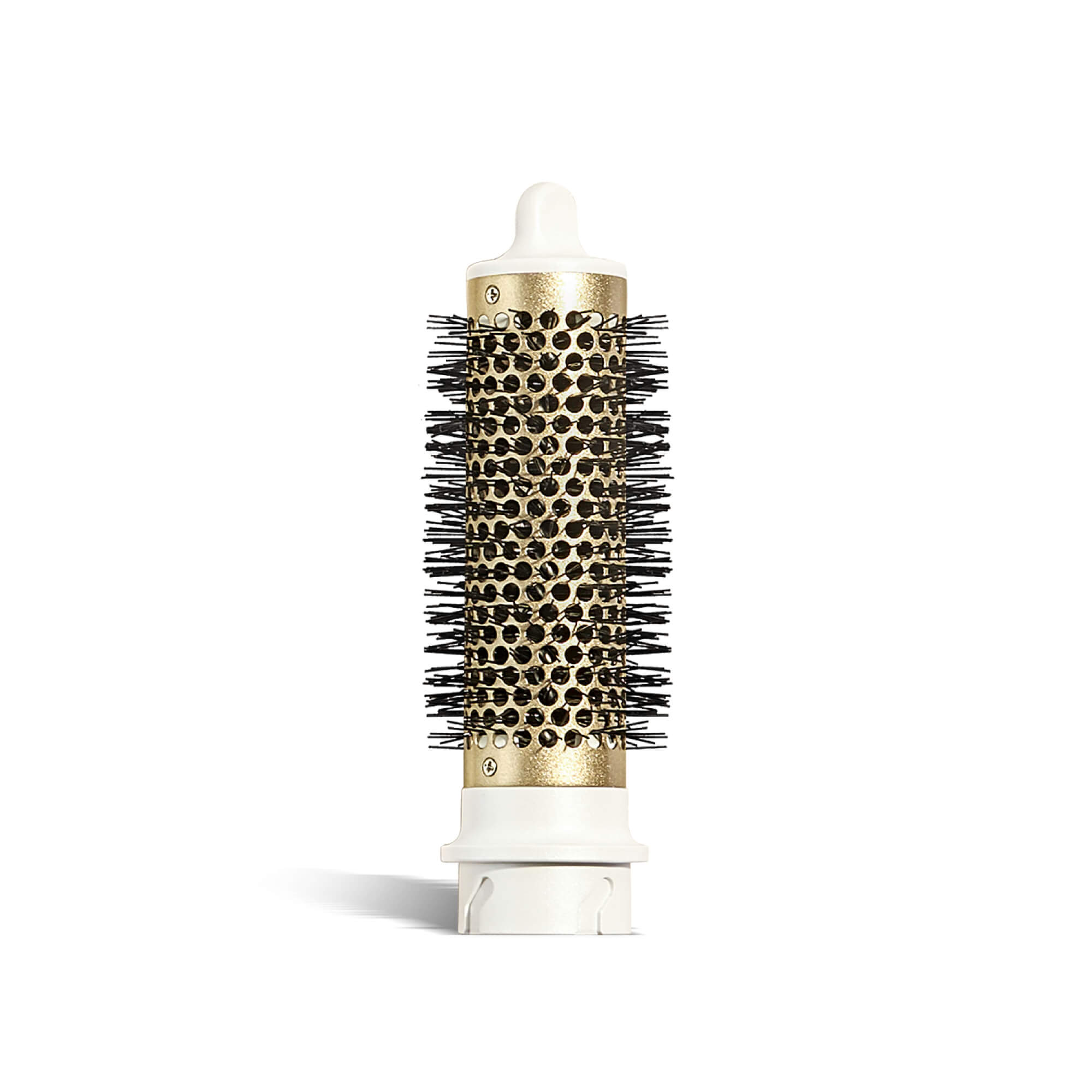 Hairbrush with bristle design on a white background