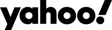 Black 'yahoo!' logo on a white background