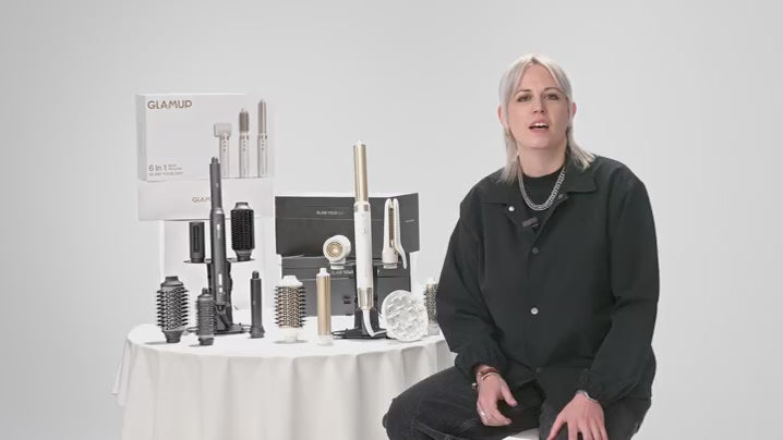 Load video: Glamup FusionPro™ 6-in-1 Air Hair Styler
